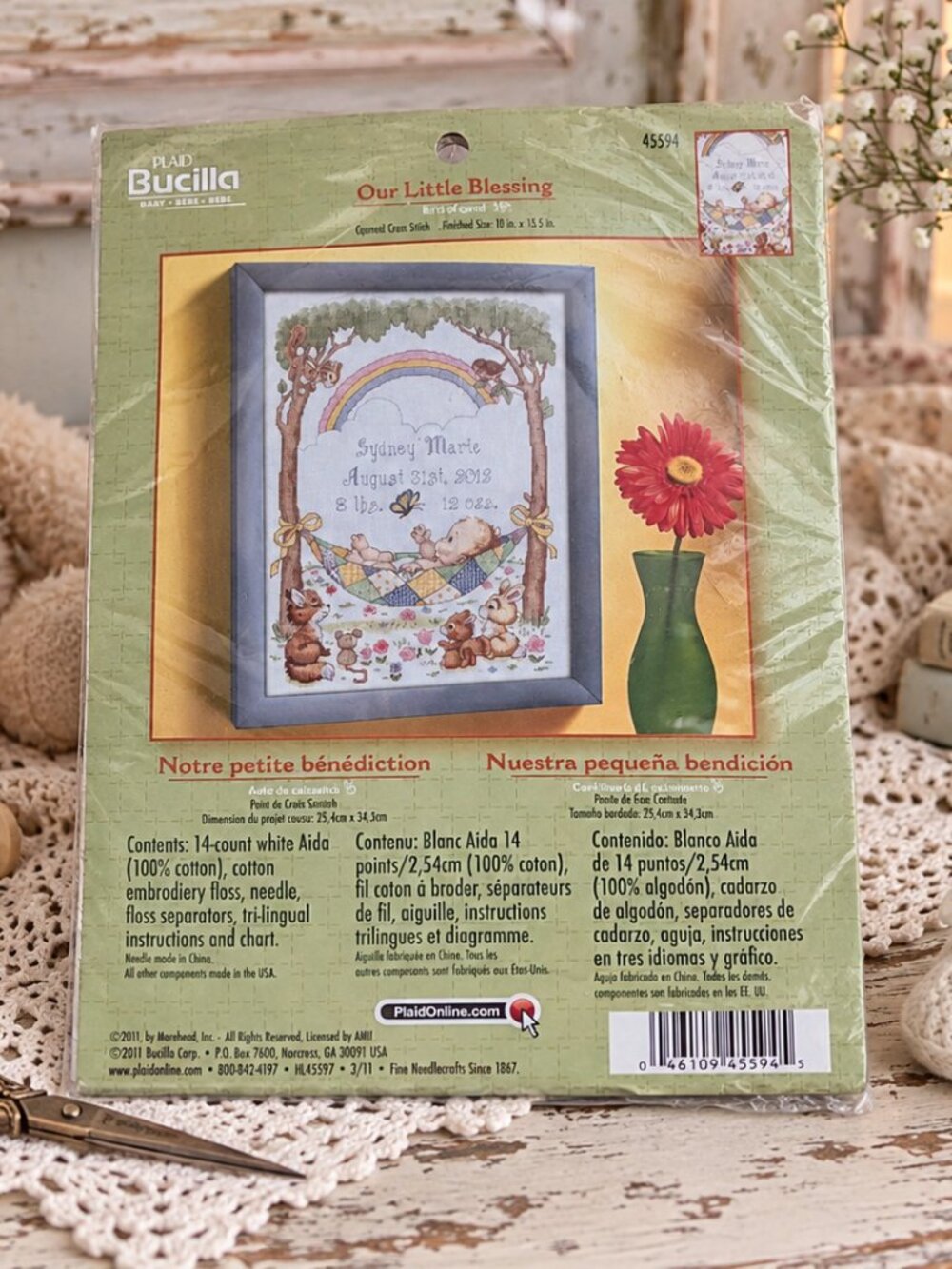 Bucilla “Our Little Blessing” Baby Birth Record Counted Cross Stitch Kit 45594